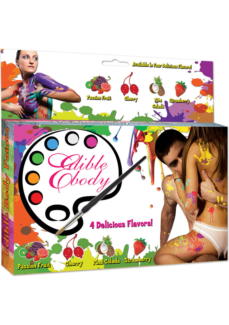Edible Body Paints Kit Assorted Colors And Flavors (set Of 4)